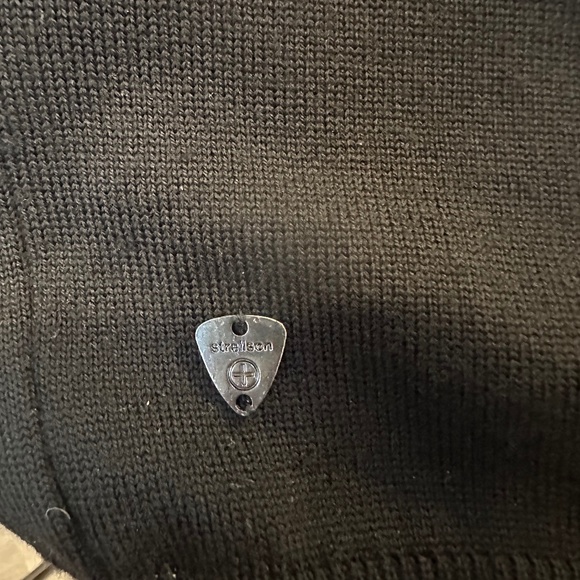 3 Strellson Men's Merino Wool/Linen Sweaters, Navy/Black plaid, L. blue, Black - Picture 9 of 10